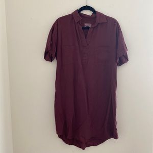 Universal thread Burgundy collard T-shirt dress